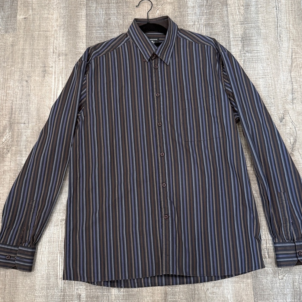 Mondango  Milan Men's Striped Button-Up Shirt